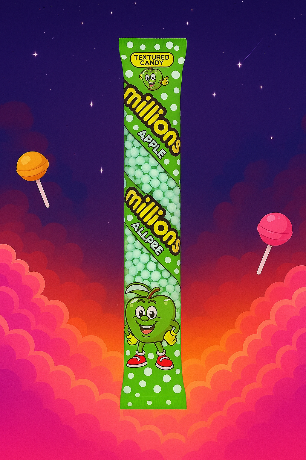 MILLIONS TUBES DE BONBONS 55GR- POMME x 1
