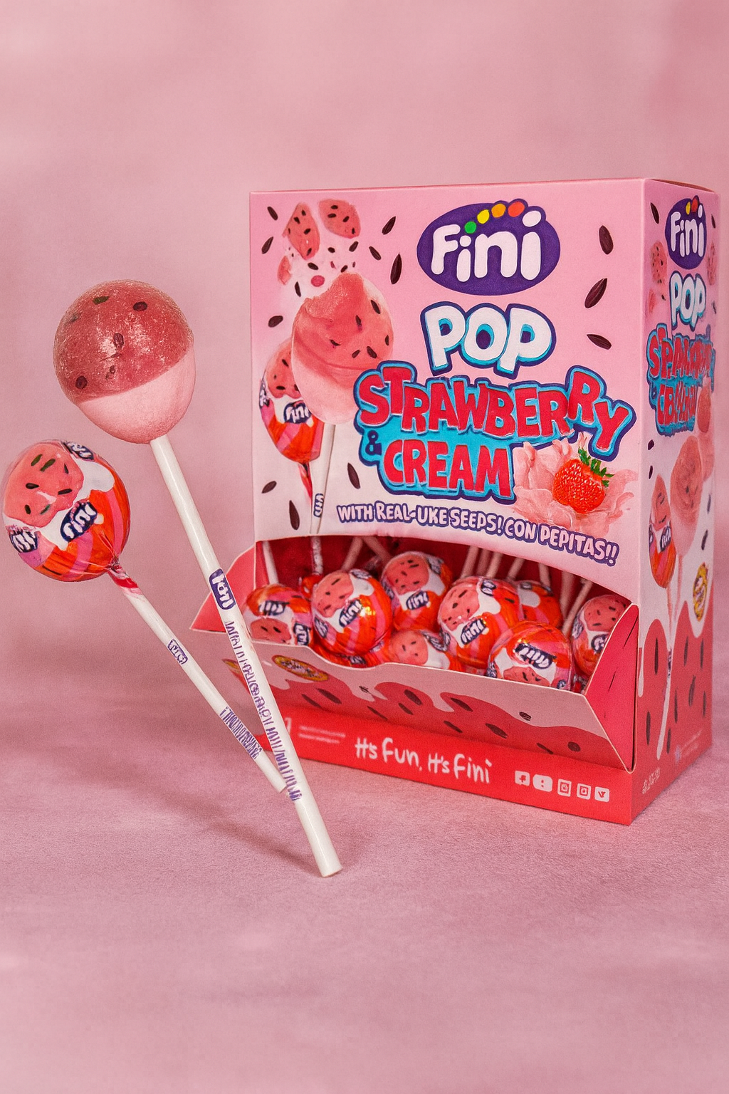 SUCETTE POP FRAISE CRÈME - x1