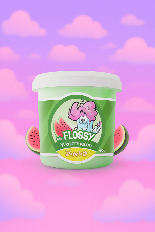 BARBE À PAPA MR FLOSSY - PÉTILLANTE PASTÈQUE 40GR-  x1