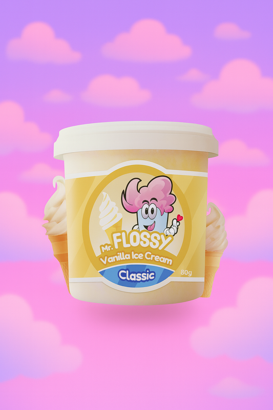 BARBE À PAPA MR FLOSSY - CLASSIC VANILLE ICE CREAM  40GR - x1