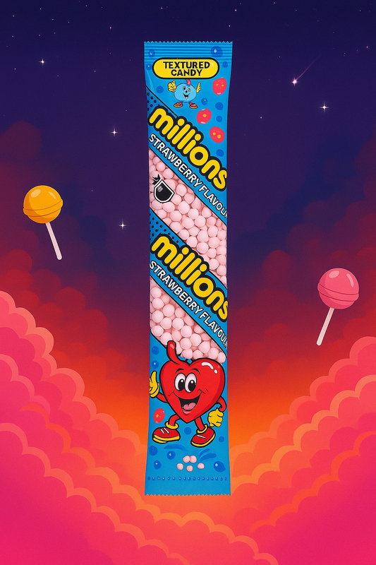 MILLIONS TUBES DE BONBONS 55GR - FRAISE x 1