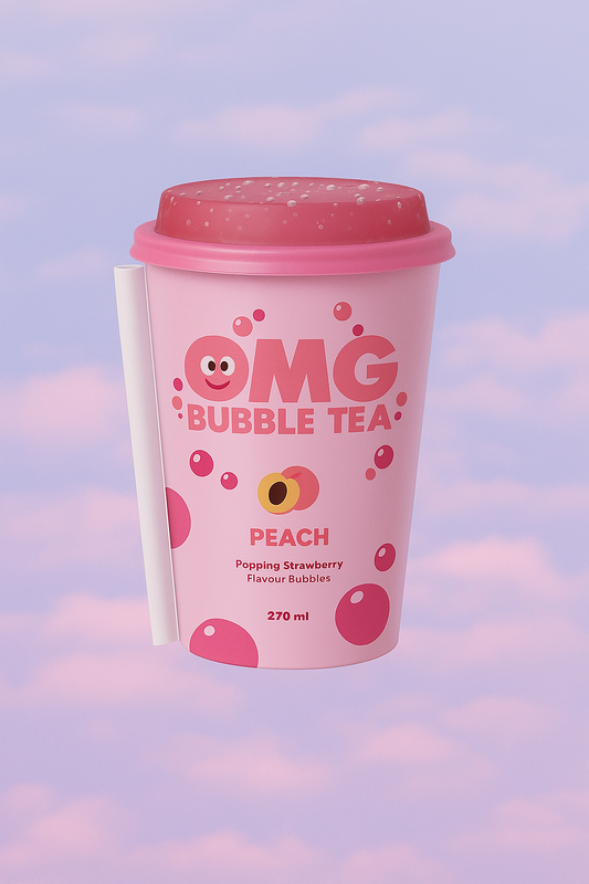OMG BUBBLE TEA PEACH / STRAWBERRY BUBBLES 270ML - x1